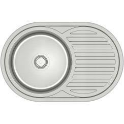 Quadron Tom 211 Stahlspüle mit Siphon 77x50 cm stahl HD211SAT7750