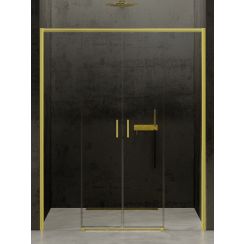 New Trendy Prime Light Gold Duschtüren 200 cm Schiebe- gold Glanz/durchsichtiges Glas D-0449A