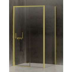 New Trendy Prime Light Gold Duschkabine 100x70 cm rechteckig gold Glanz/durchsichtiges Glas K-1464