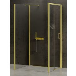 New Trendy Prime Light Gold Duschkabine 110x100 cm rechteckig gold Glanz/durchsichtiges Glas K-1552