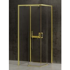 New Trendy Prime Light Gold Duschkabine 90x70 cm rechteckig gold Glanz/durchsichtiges Glas K-1546