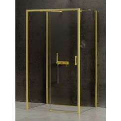 New Trendy Prime Light Gold Duschkabine 160x100 cm rechteckig gold Glanz/durchsichtiges Glas K-1127