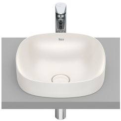 Roca Inspira Waschbecken 37x37 cm quadratisch Einbauwaschbecken braun/beige A32750R650