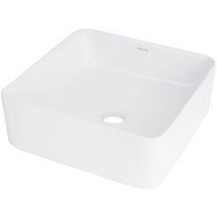 Deante Jasmin Waschbecken 34.5x34.5 cm quadratisch Aufsatzwaschbecken weiß glanz CDJ_6U3S