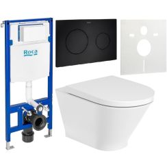 Set WC-Becken Roca Gap Round A3460NLS00, Unterputzrahmen Roca Duplo One A890070020, A801D12001, A890189206, A890063000