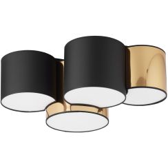 TK Lighting Mona Decke 4x15 W schwarz-gold 3446