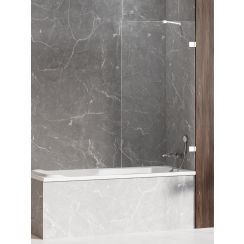 New Trendy Avexa White Badewannenabtrennung 70 cm einteilig weiß Matte/durchsichtiges Glas EXK-2962