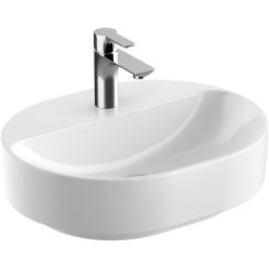 Geberit Variform Waschbecken 50x40 cm oval Möbel-Aufsatzwaschbecken weiß glanz 500.776.01.2