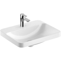 Geberit Variform Waschbecken 55x45 cm rechteckig Einbauwaschbecken weiß glanz 500.743.01.2