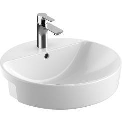Geberit Variform Waschbecken 50x50 cm rund Einbauwaschbecken weiß glanz 500.782.00.2