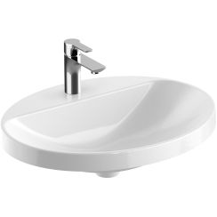 Geberit Variform Waschbecken 60x48 cm oval Einbauwaschbecken weiß glanz 500.726.00.2