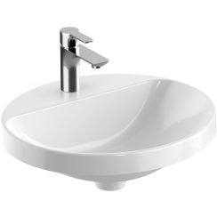 Geberit Variform Waschbecken 50x45 cm oval Einbauwaschbecken weiß glanz 500.714.01.2