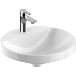 Geberit Variform Waschbecken 48x48 cm rund Einbauwaschbecken weiß glanz 500.707.00.2