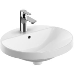 Geberit Variform Waschbecken 50x45 cm oval Einbauwaschbecken weiß glanz 500.713.01.2