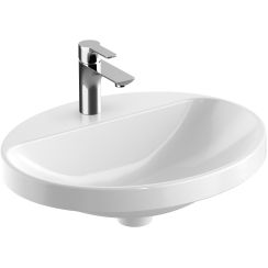 Geberit Variform Waschbecken 55x45 cm oval Einbauwaschbecken weiß glanz 500.723.00.2