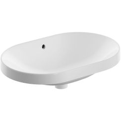 Geberit Variform Waschbecken 60x40 cm oval Einbauwaschbecken weiß matte 500.728.00.2