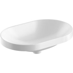 Geberit Variform Waschbecken 60x40 cm oval Einbauwaschbecken weiß matte 500.730.00.2