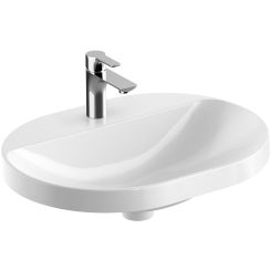 Geberit Variform Waschbecken 60x45 cm oval Einbauwaschbecken weiß matte 500.734.00.2