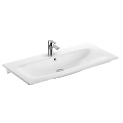 Geberit Selnova Square Waschbecken 100x48 cm rechteckig Möbel weiß glanz 500.997.00.1