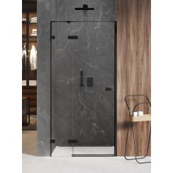 New Trendy Avexa Black Duschtüren 80 cm aufklappbar schwarz Matte/durchsichtiges Glas EXK-1546