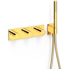 Tres B-System Badewannen- und Duscharmatur Unterputz mit Thermostat gold 30735301OR