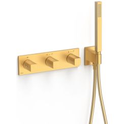Tres B-System Badewannen- und Duscharmatur Unterputz mit Thermostat gold 30725401OM