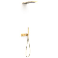 Tres B-System Duschset Unterputz mit Thermostat mit Kopfbrause gold 30725205OM