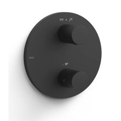 Tres Therm-Box Badewannen- und Duscharmatur Unterputz mit Thermostat schwarz 26225001NM