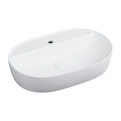 Omnires Atlanta Waschbecken 61x40 cm oval Aufsatzwaschbecken weiß glanz ATLANTA610BP
