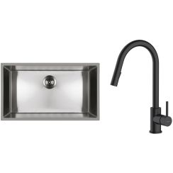 Set Edelstahlspüle Oltens Stalvask 71102100, Küchenarmatur Oltens Litla 35204300