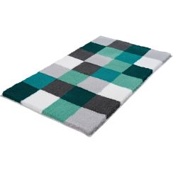 Kleine Wolke Caro Badteppich 120x70 cm rechteckig weiß-grau-schwarz-grün-farbmischung 5426675225