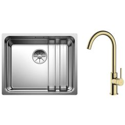 Set Edelstahlspüle Blanco Etagon 500-U 521841, Küchenarmatur Oltens Skafta 35206800