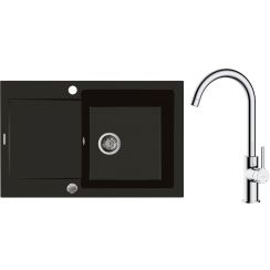 Set Granitspüle Oltens Gravan 72100300, Küchenarmatur Oltens Skafta 35206100