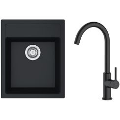 Set Tektonit-Waschbecken Franke Sirius 114.0496.104, Küchenarmatur Oltens Skafta 35206300