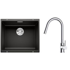 Set Granitspüle Blanco Subline 500-U 525995, Küchenarmatur Oltens Litla 35204100