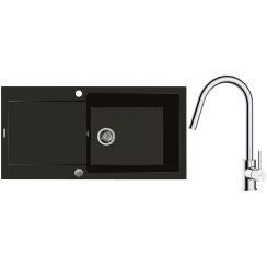 Set Granitspüle Oltens Gravan 72101300, Küchenarmatur Oltens Litla 35204100