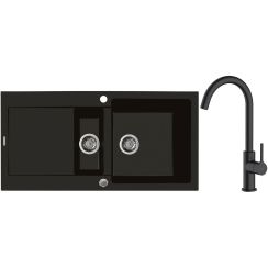 Set Granitspüle Oltens Gravan 72300300, Küchenarmatur Oltens Skafta 35206300