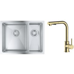 Set Edelstahlspüle Grohe K700 31577SD1, Küchenarmatur Oltens Myvat 35205800