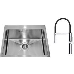 Set Küchenarmatur Oltens Borga 35207100, Edelstahlspüle Alveus Concept 1124382