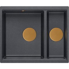 Quadron Logan GraniteQ-Spüle 55x46 cm schwarz-grau/graphit/onyx HCQL5646U8-C1_U