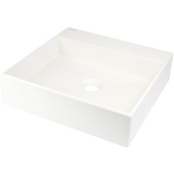 Deante Correo Waschbecken 40x40 cm quadratisch Aufsatzwaschbecken weiß matte CQR_AU4S