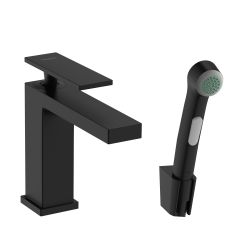 Hansgrohe Tecturis E Waschtischarmatur mit Bidet-Handbrause Stehend schwarz 73210670