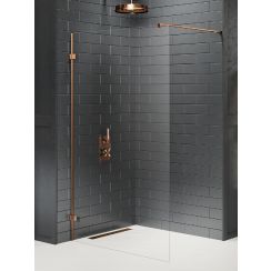 New Trendy Avexa Copper Brushed Walk-In Duschwand 90 cm kupfer gebürstet/durchsichtiges Glas EXK-7136