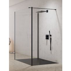 New Trendy New Modus Black Walk-In Duschwand 90 cm schwarz Matte/durchsichtiges Glas EXK-5597