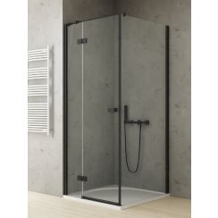 New Trendy Reflexa Black Duschkabine 80x70 cm rechteckig schwarz Matte/durchsichtiges Glas EXK-4912