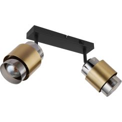 Globo Lighting Milley Deckenlampe 2x40 W schwarz-messing-verraucht 15560-2