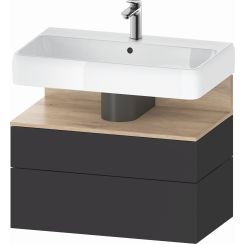 Duravit Qatego Badschrank 79x47x59 cm Unterschrank hängend graphit-eiche QA4394055800010