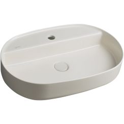 Isvea Infinity Waschbecken 60x40 cm oval Aufsatzwaschbecken braun/beige matte 10NF65060-2K