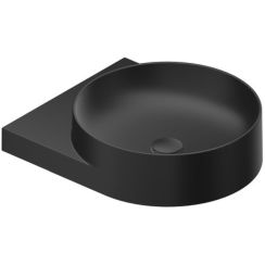 Ravak Yard Waschbecken 50x40.5 cm halbrund Klassisch-Möbel schwarz matte XJX0D240002