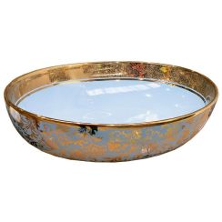 LaVita Cereza Waschbecken 51x40 cm oval Aufsatzwaschbecken gold-blau matte 5900378334361